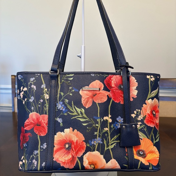 Dana Buchman Poppy Print Tote - Picture 1 of 6